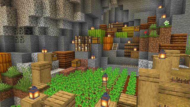 Screenshot of the Minecraft Bedrock Marketplace product Village In A Ravine created by Diluvian.