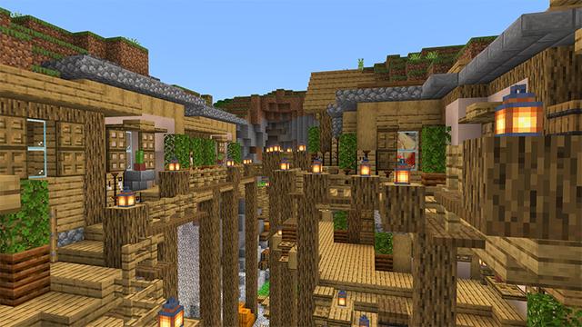 Screenshot of the Minecraft Bedrock Marketplace product Village In A Ravine created by Diluvian.