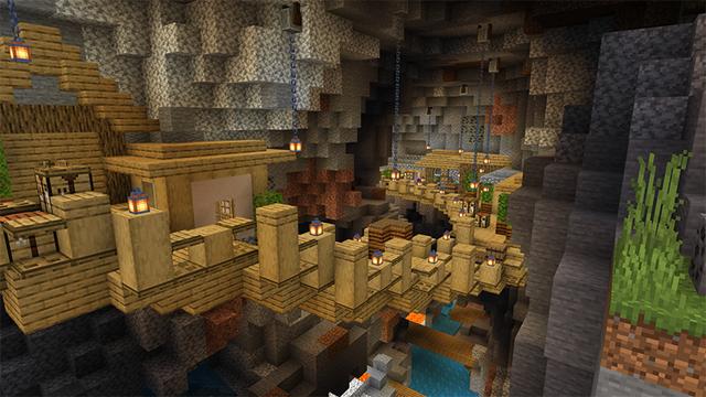 Screenshot of the Minecraft Bedrock Marketplace product Village In A Ravine created by Diluvian.