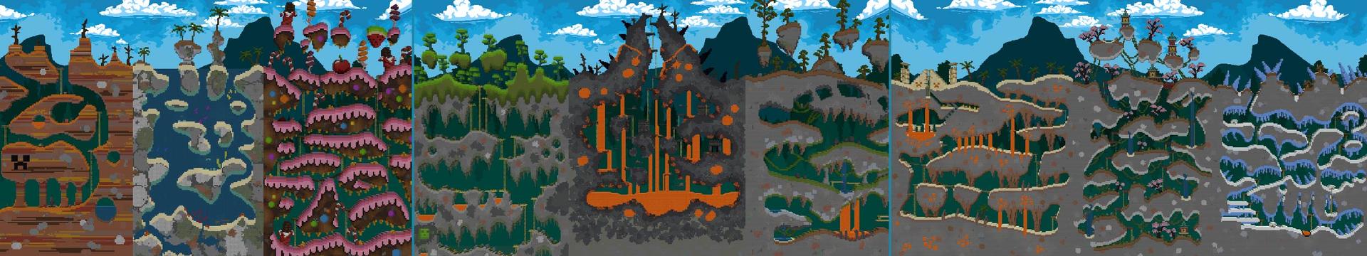 Panorama of the Minecraft Bedrock Marketplace product 2D Survival created by Diveblocks.