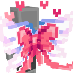 Thumbnail of the Minecraft Bedrock Marketplace product Cute Pastel Pink Heart Bow Wings created by Diveblocks.