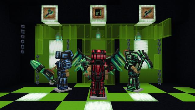Screenshot of the Minecraft Bedrock Marketplace product Hacker Weapons Add-On created by Diveblocks.
