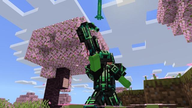 Screenshot of the Minecraft Bedrock Marketplace product Hacker Weapons Add-On created by Diveblocks.