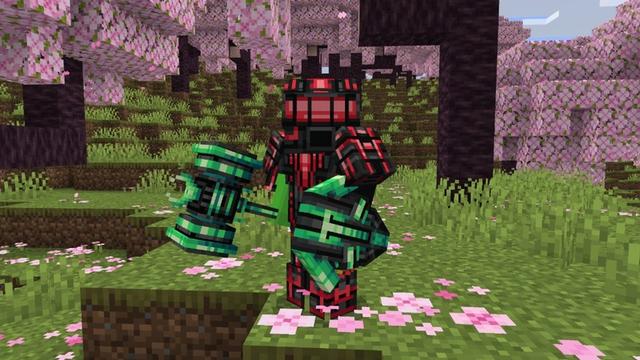 Screenshot of the Minecraft Bedrock Marketplace product Hacker Weapons Add-On created by Diveblocks.