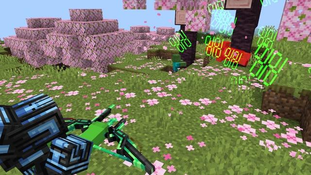 Screenshot of the Minecraft Bedrock Marketplace product Hacker Weapons Add-On created by Diveblocks.