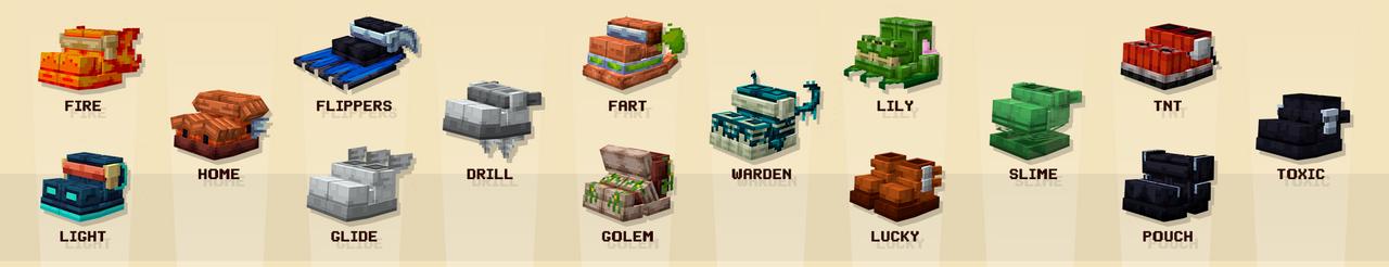 Panorama of the Minecraft Bedrock Marketplace product Legendary Boots created by Diveblocks.