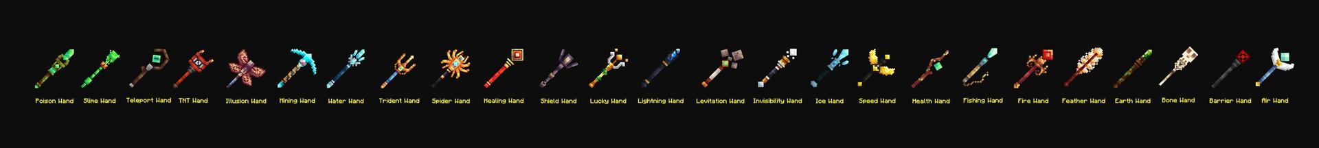 Panorama of the Minecraft Bedrock Marketplace product Magic Wands created by Diveblocks.
