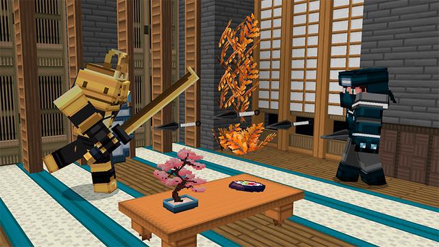Screenshot of the Minecraft Bedrock Marketplace product Ninjas Add-On created by Diveblocks.