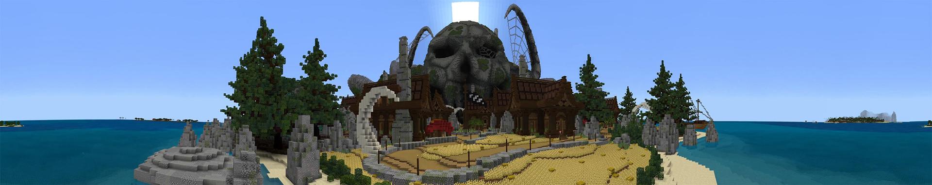 Panorama of the Minecraft Bedrock Marketplace product Pirate Island created by Diveblocks.