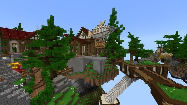 Screenshot of the Minecraft Bedrock Marketplace product The Fall of Stallon Skyblock created by Diveblocks.