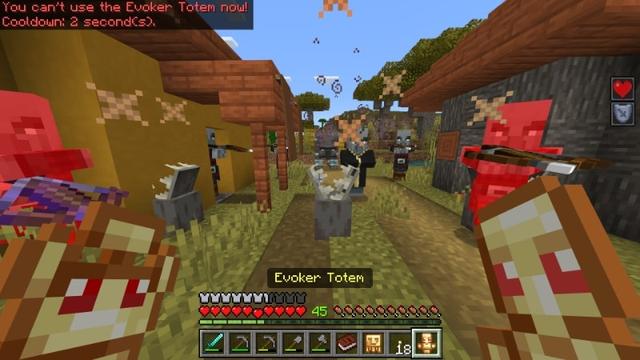 Screenshot of the Minecraft Bedrock Marketplace product Totems+ Add-On created by Diveblocks.