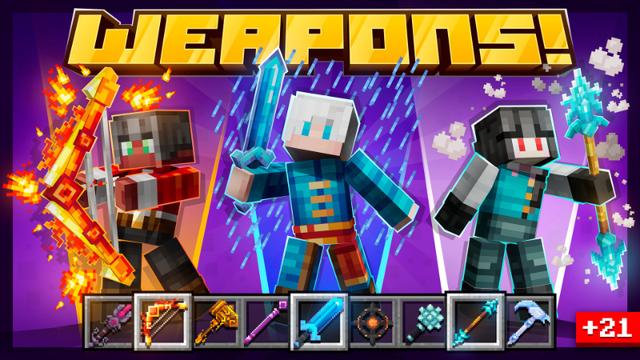 Thumbnail of the Minecraft Bedrock Marketplace product Weapons! created by Diveblocks.