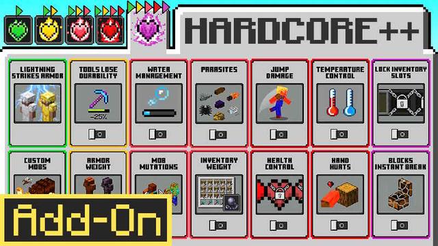Thumbnail of the Minecraft Bedrock Marketplace product Harder on Bedrock Add-On created by Doctor Benx.