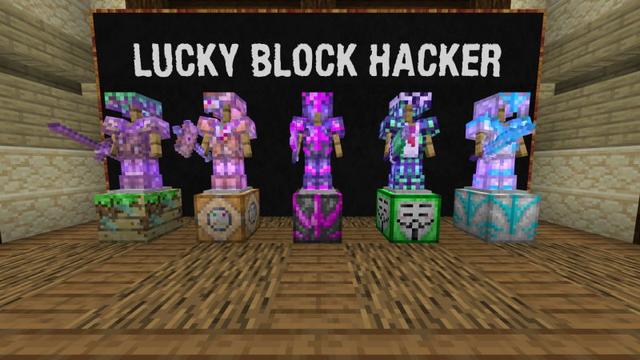 Screenshot of the Minecraft Bedrock Marketplace product Lucky Block Hacker created by Doctor Benx.