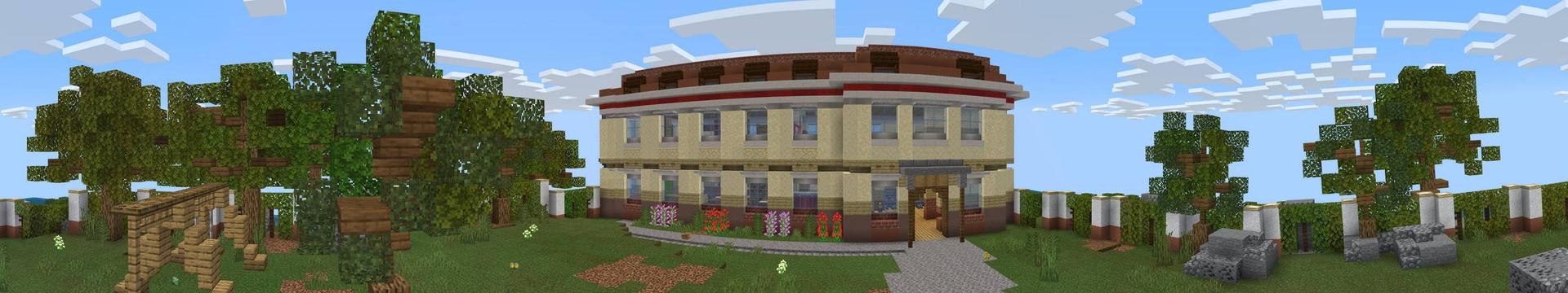 Panorama of the Minecraft Bedrock Marketplace product School Tycoon! created by Doctor Benx.