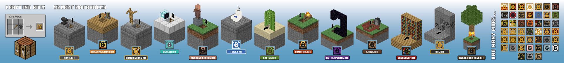 Panorama of the Minecraft Bedrock Marketplace product Secret Base++ created by Doctor Benx.