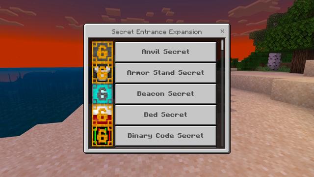 Screenshot of the Minecraft Bedrock Marketplace product Secret Base++ created by Doctor Benx.