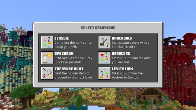 Screenshot of the Minecraft Bedrock Marketplace product TNT Lucky Block Tower created by Doctor Benx.