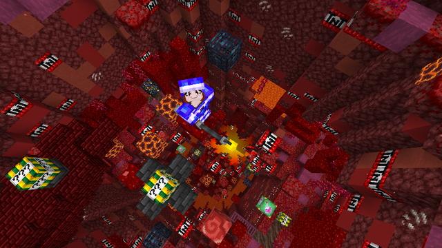 Screenshot of the Minecraft Bedrock Marketplace product TNT Lucky Block Tower created by Doctor Benx.