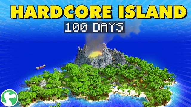 Thumbnail of the Minecraft Bedrock Marketplace product 100 Days Hardcore Island created by Dodo Studios.