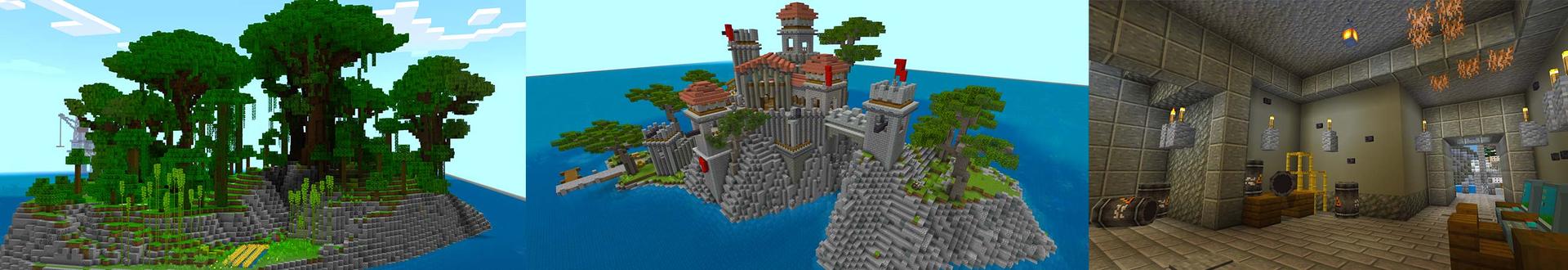 Panorama of the Minecraft Bedrock Marketplace product 100 Days Raft Survival created by Dodo Studios.