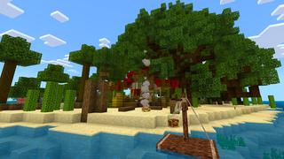 Screenshot of the Minecraft Bedrock Marketplace product 100 Days Raft Survival created by Dodo Studios.