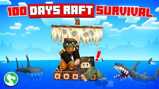 Thumbnail of the Minecraft Bedrock Marketplace product 100 Days Raft Survival created by Dodo Studios.