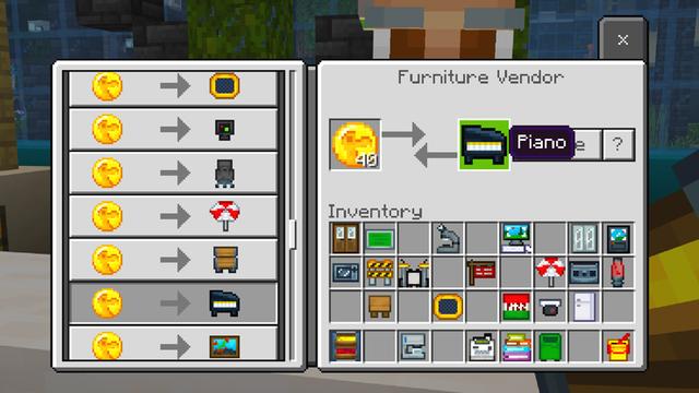 Screenshot of the Minecraft Bedrock Marketplace product más de 400 muebles Add-On created by Dodo Studios.