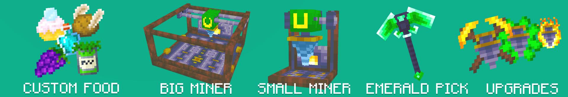 Panorama of the Minecraft Bedrock Marketplace product Automatic Miners created by Dodo Studios.
