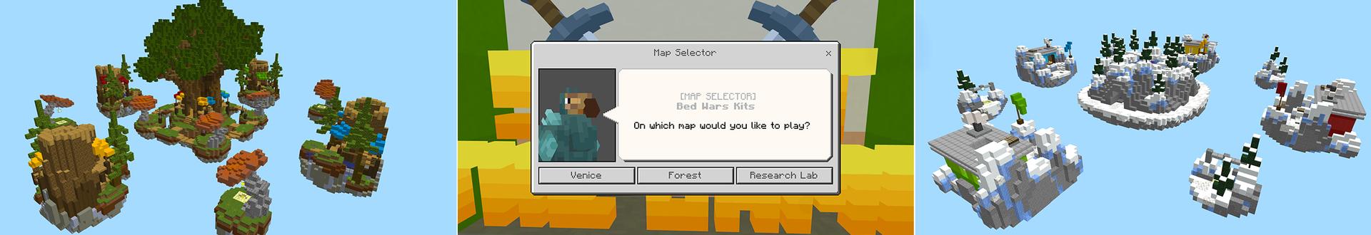 Panorama of the Minecraft Bedrock Marketplace product Bed Wars Kits created by Dodo Studios.