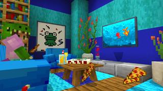 Screenshot of the Minecraft Bedrock Marketplace product Blue vs Pink Secret Base created by Dodo Studios.