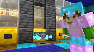 Screenshot of the Minecraft Bedrock Marketplace product Blue vs Pink Secret Base created by Dodo Studios.