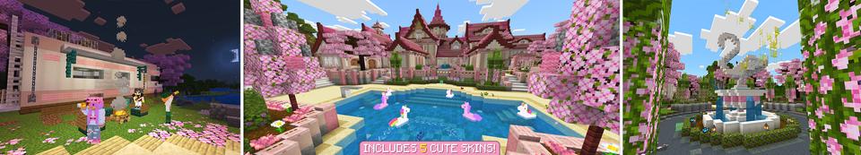 Panorama of the Minecraft Bedrock Marketplace product Cherry Blossom House created by Dodo Studios.