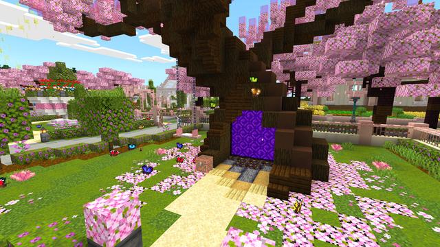 Screenshot of the Minecraft Bedrock Marketplace product Cherry Blossom House created by Dodo Studios.