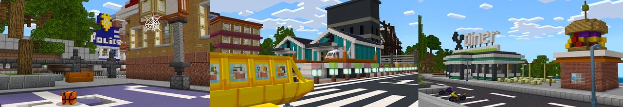 Panorama of the Minecraft Bedrock Marketplace product City Roleplay created by Dodo Studios.