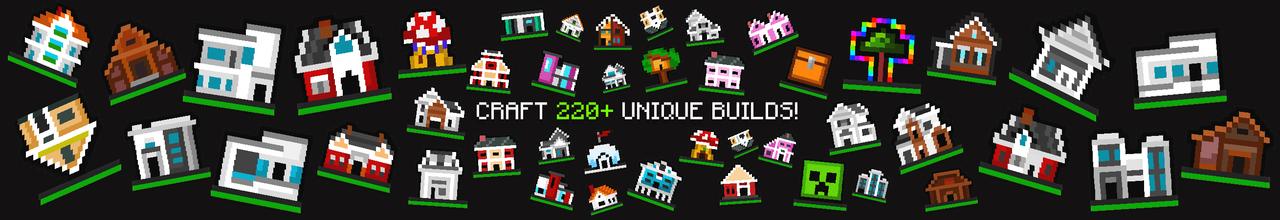Panorama of the Minecraft Bedrock Marketplace product Craftable Builds Add-On created by Dodo Studios.