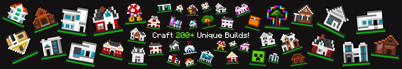 Panorama of the Minecraft Bedrock Marketplace product Craftable Builds Add-On created by Dodo Studios.