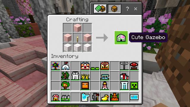 Screenshot of the Minecraft Bedrock Marketplace product Craftable Builds Add-On created by Dodo Studios.