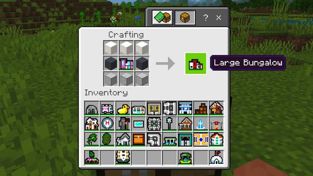 Screenshot of the Minecraft Bedrock Marketplace product Craftable Builds Add-On created by Dodo Studios.