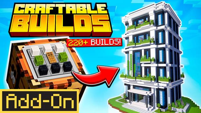 Thumbnail of the Minecraft Bedrock Marketplace product Craftable Builds Add-On created by Dodo Studios.