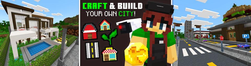 Panorama of the Minecraft Bedrock Marketplace product Craftable City created by Dodo Studios.