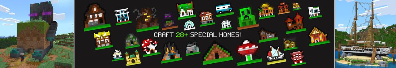 Panorama of the Minecraft Bedrock Marketplace product Craftable Homes created by Dodo Studios.