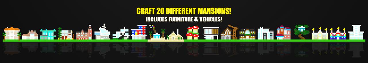Panorama of the Minecraft Bedrock Marketplace product Craftable Mansions created by Dodo Studios.