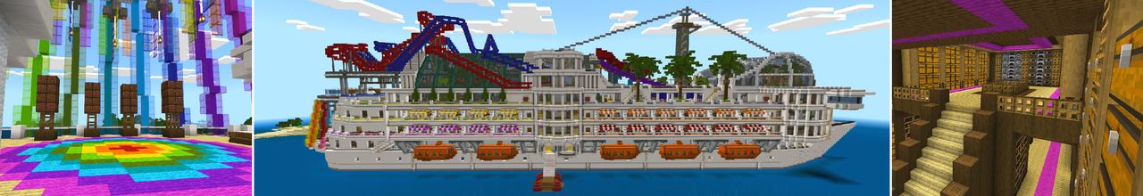 Panorama of the Minecraft Bedrock Marketplace product Cruise Ship created by Dodo Studios.