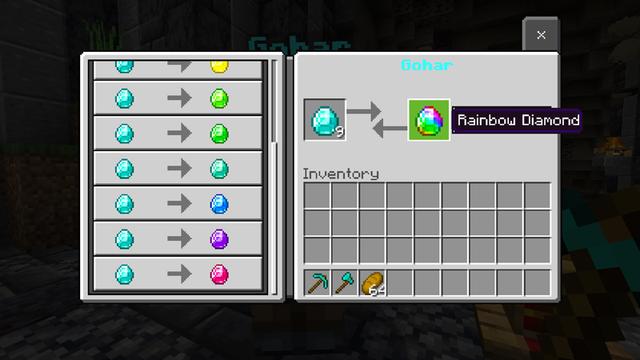 Screenshot of the Minecraft Bedrock Marketplace product Custom Diamonds created by Dodo Studios.