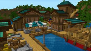 Screenshot of the Minecraft Bedrock Marketplace product Fishing Gives OP Loot created by Dodo Studios.