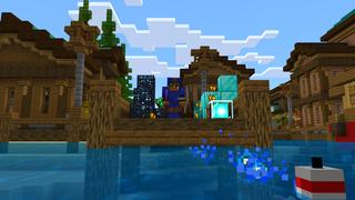 Screenshot of the Minecraft Bedrock Marketplace product Fishing Gives OP Loot created by Dodo Studios.
