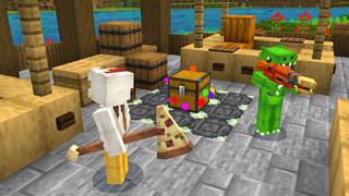 Screenshot of the Minecraft Bedrock Marketplace product Food Weapons created by Dodo Studios.