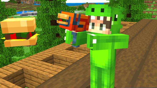 Screenshot of the Minecraft Bedrock Marketplace product Food Weapons created by Dodo Studios.