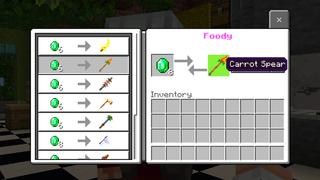 Screenshot of the Minecraft Bedrock Marketplace product Food Weapons created by Dodo Studios.